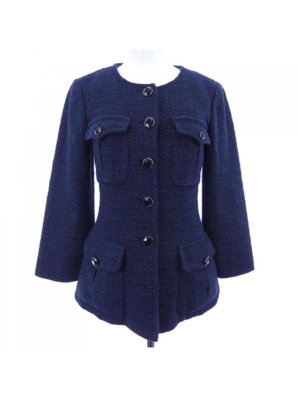 Chanel Collarless Jacket Navy